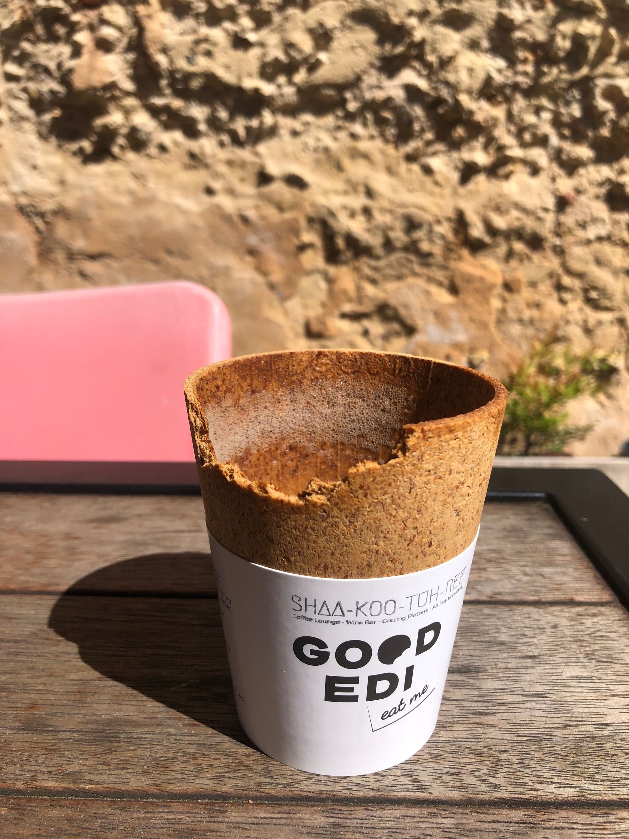 I ate my coffee cup